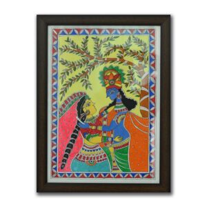 Radha Krishna in the splendor of Madhubani