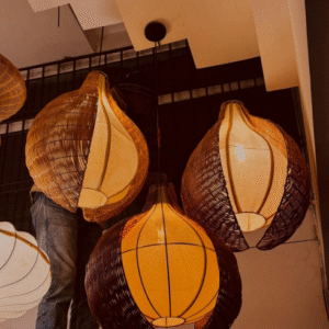 Rattan + FABRIC LAMP
