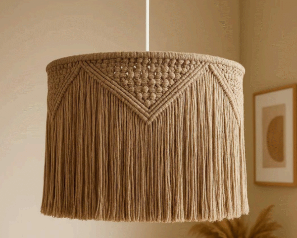 Jute hand crochet Pendant Lamp