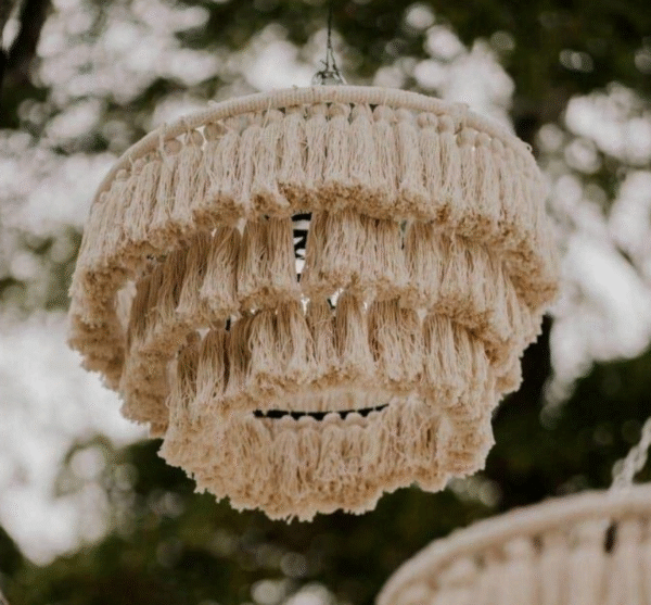 Cotton tassels + Metal pendant lamp