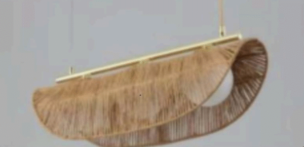 Jute + glass bowl Lamp Shade